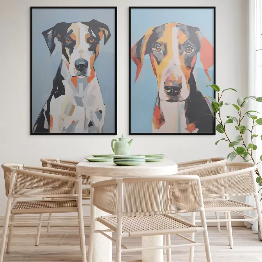 Fotobehang Abstract portret van een hond d01189