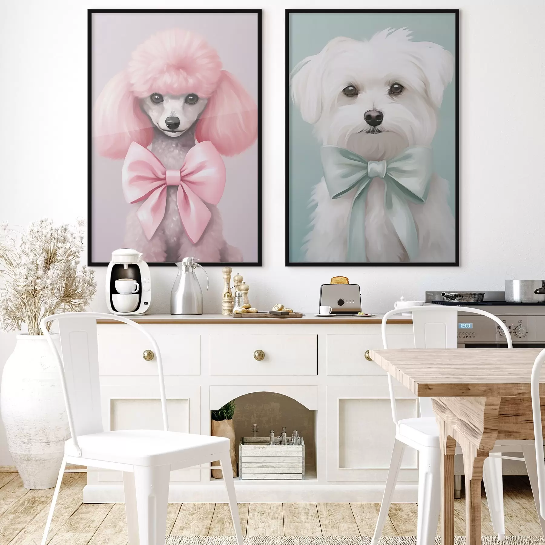 Fotobehang Hond met een strik d01193