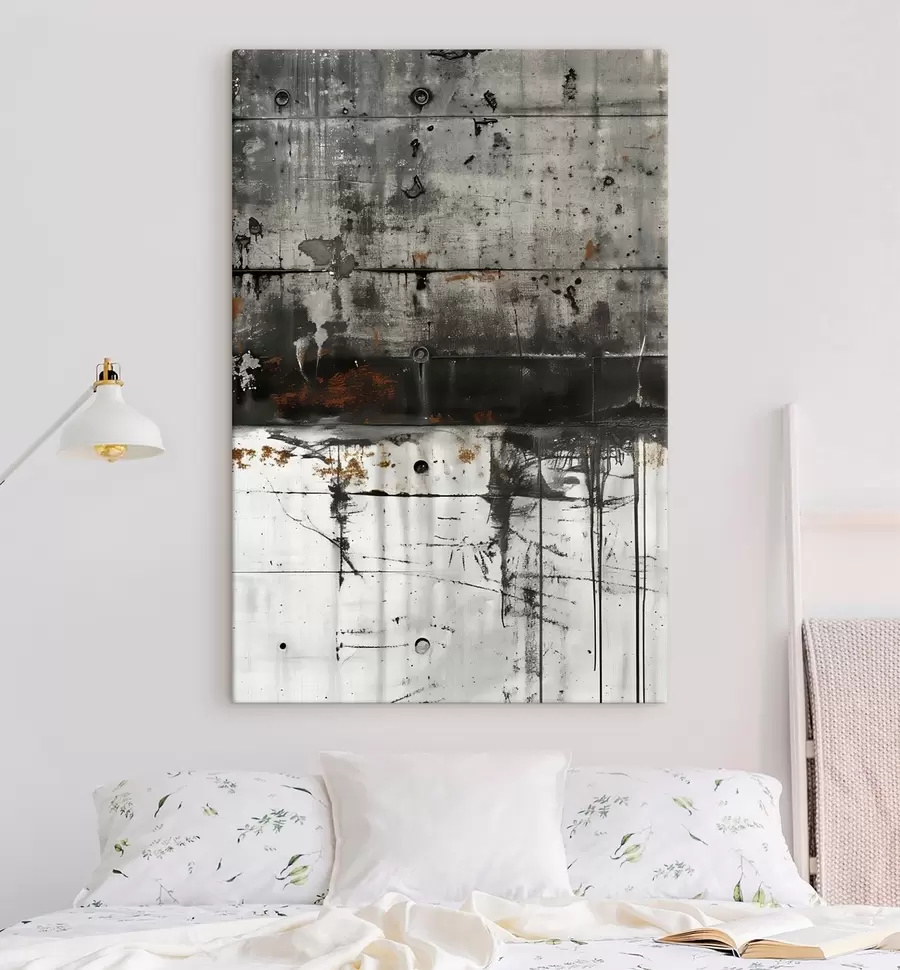  Schilderijen Verfspatten op een betonnen muur, imitatie van aquarel s47633