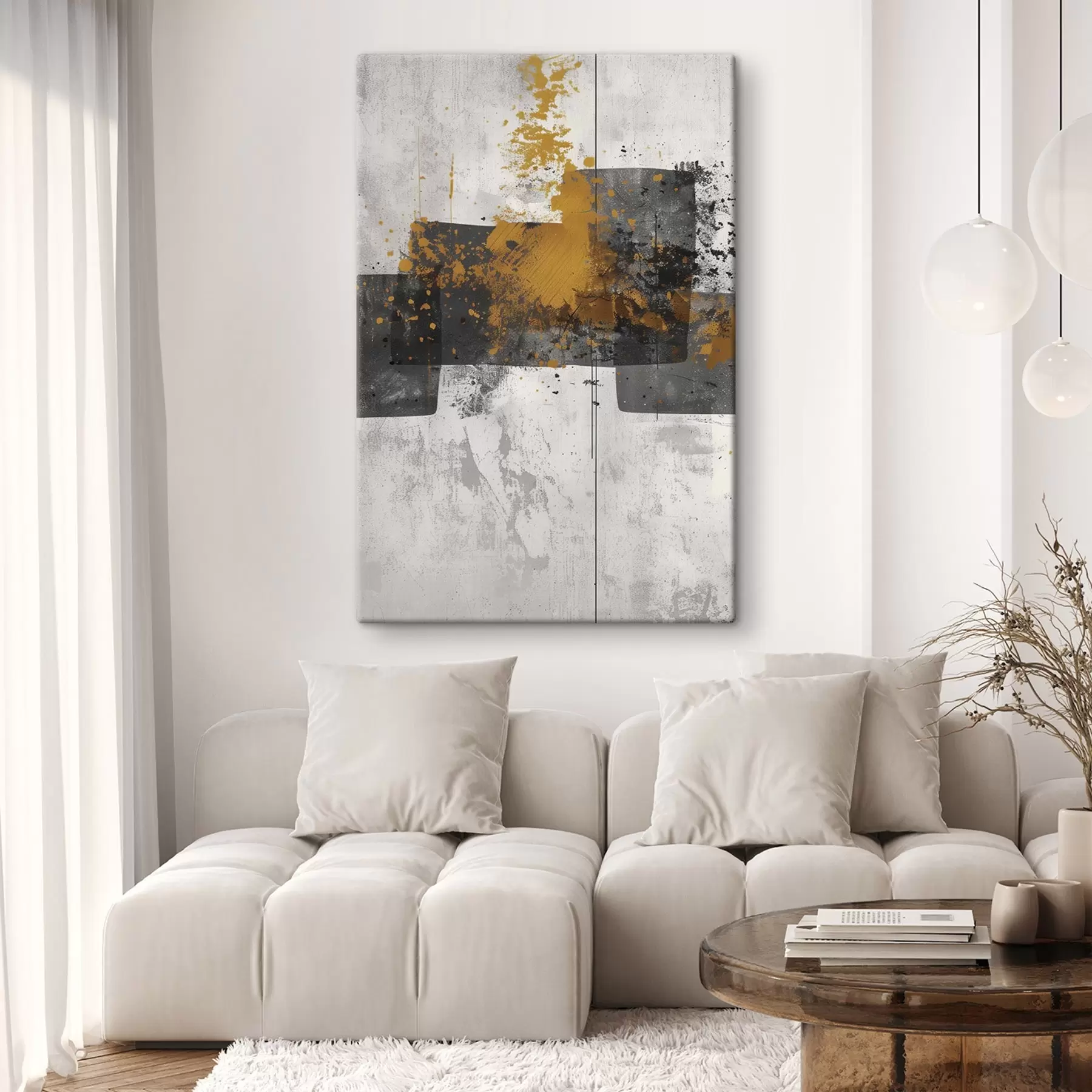  Schilderijen Abstracte vormen op een betonnen achtergrond s47636