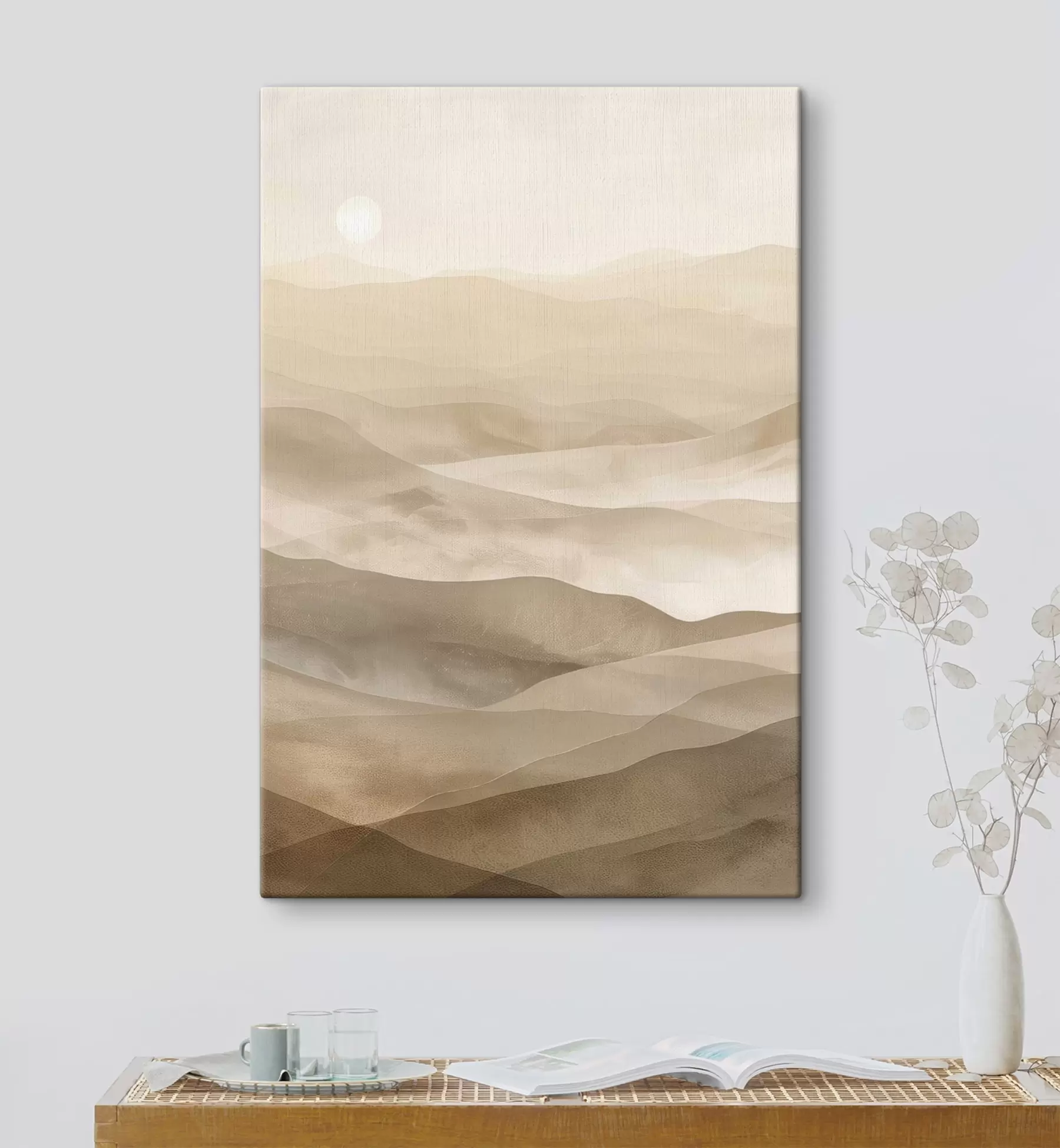  Schilderijen Bergen in lichte tinten, imitatie van aquarel s47638