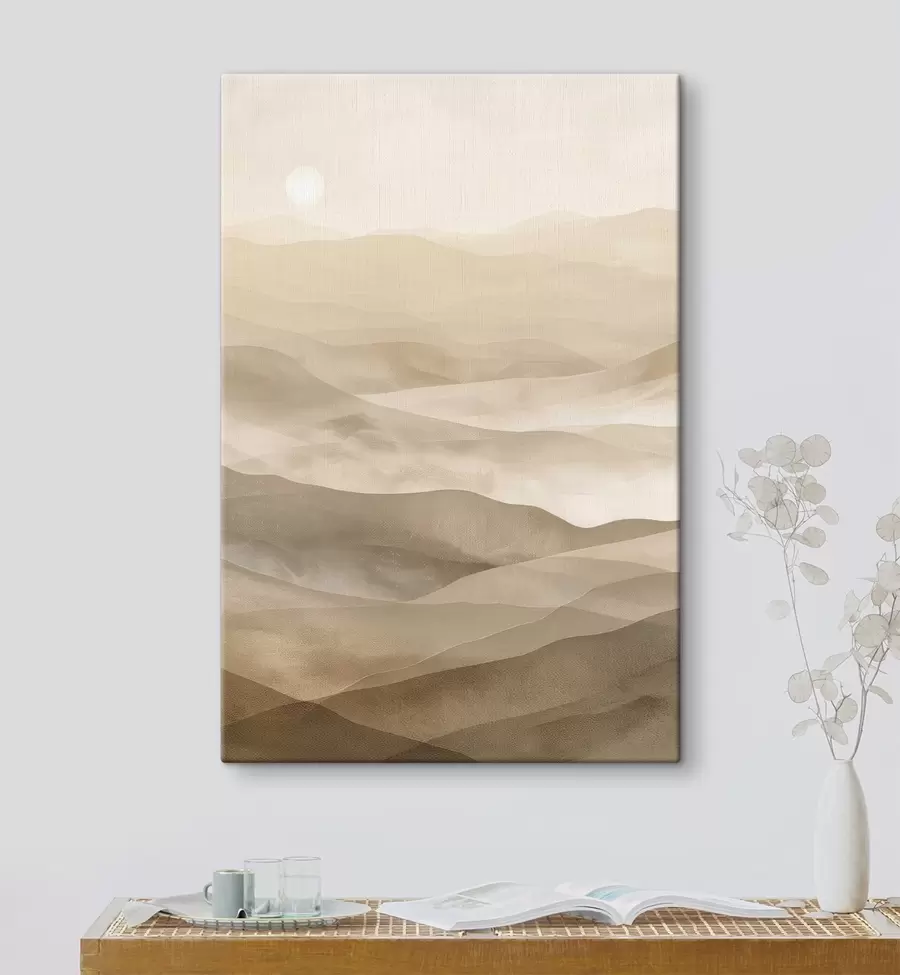  Schilderijen Bergen in lichte tinten, imitatie van aquarel s47638