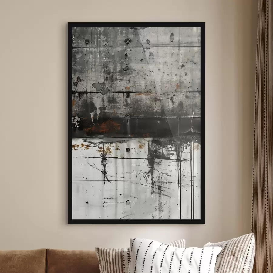 Fotobehang Verfspatten op een betonnen muur, imitatie van aquarel f47633