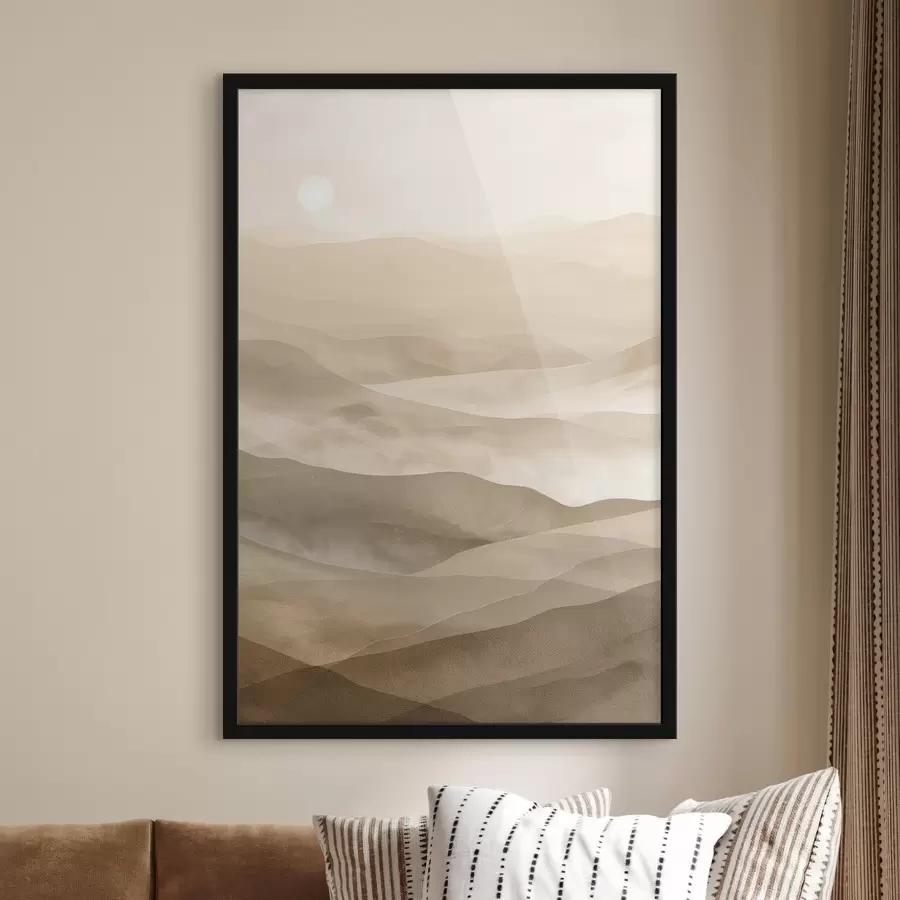 Fotobehang Bergen in lichte tinten, imitatie van aquarel f47638