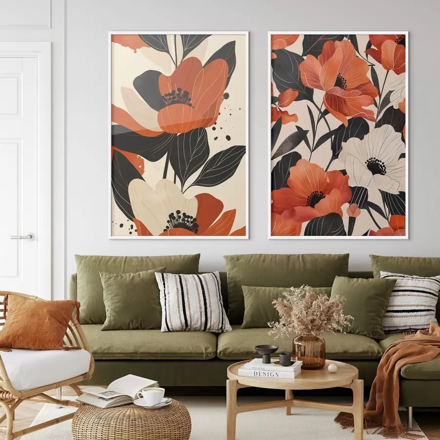 Fotobehang Bloemstuk in warme tinten d01228