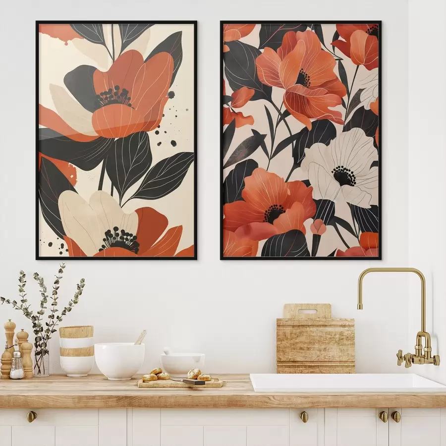 Fotobehang Bloemstuk in warme tinten d01228