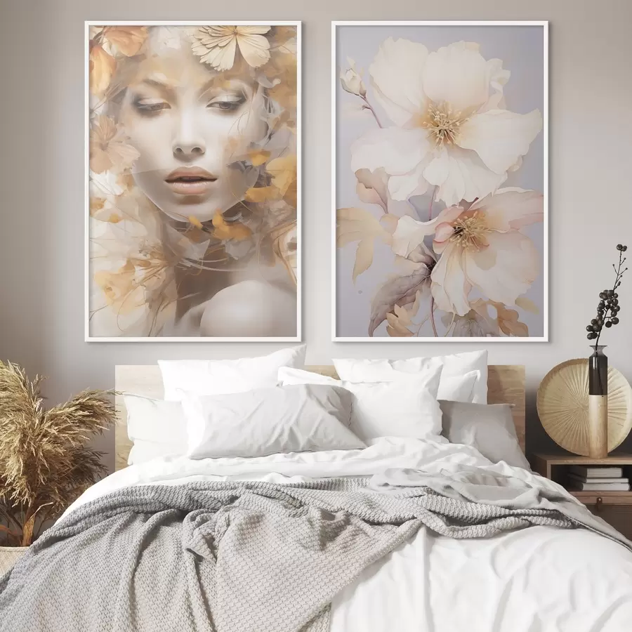 Fotobehang Meisje en delicate bloemen d01251