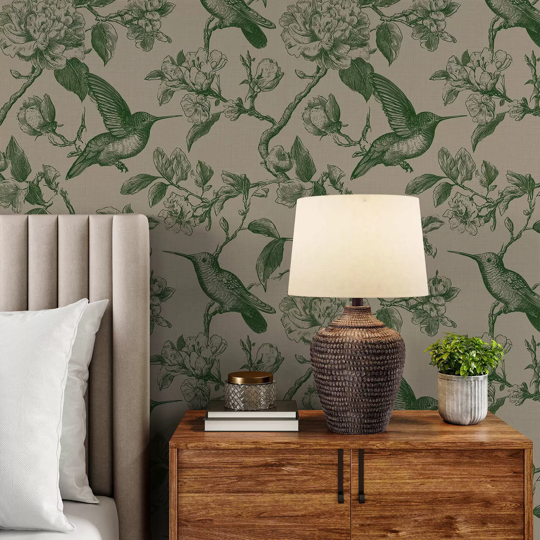 Fotobehang Vogels in een botanische tuin a00965