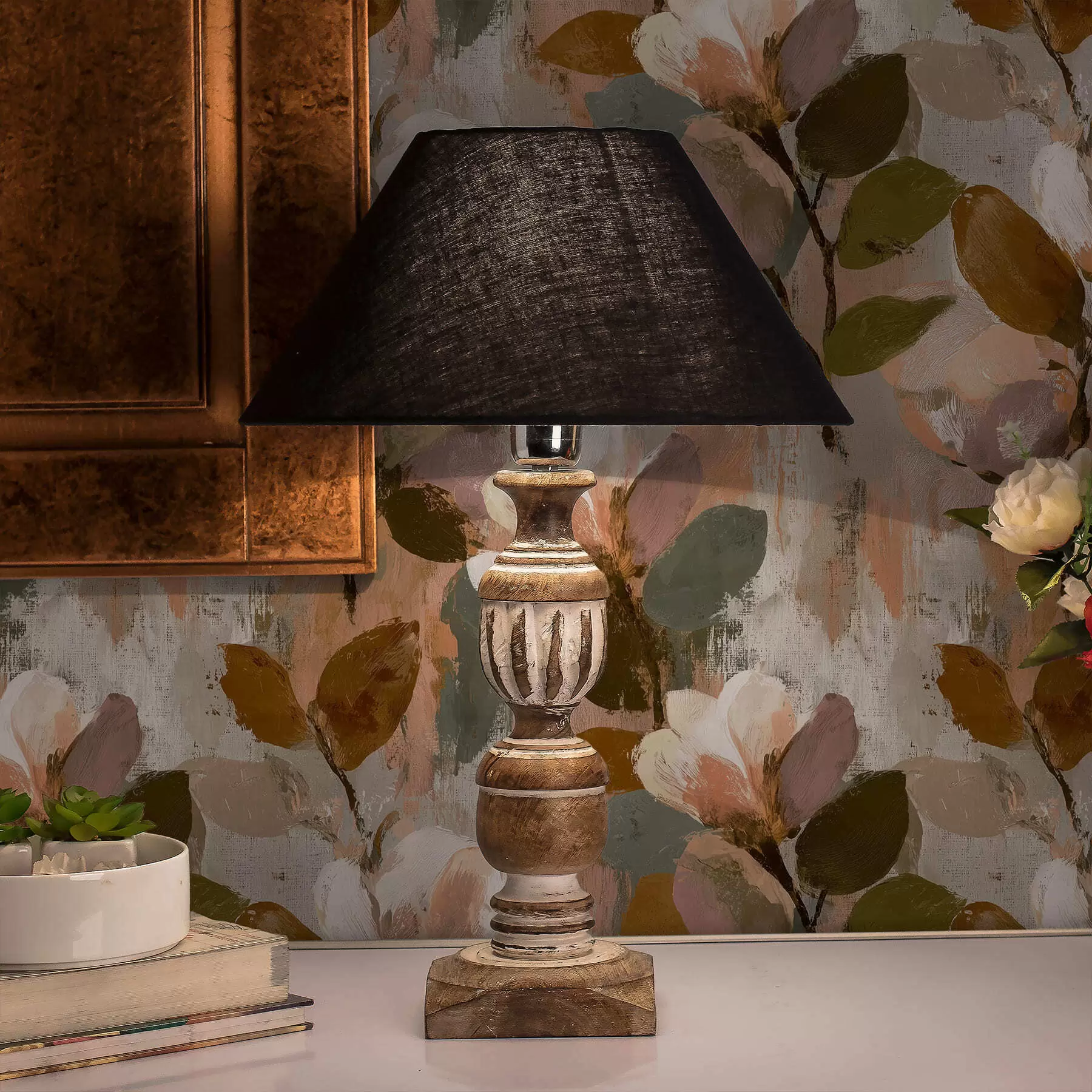 Fotobehang Bloemige penseelstreken a00968