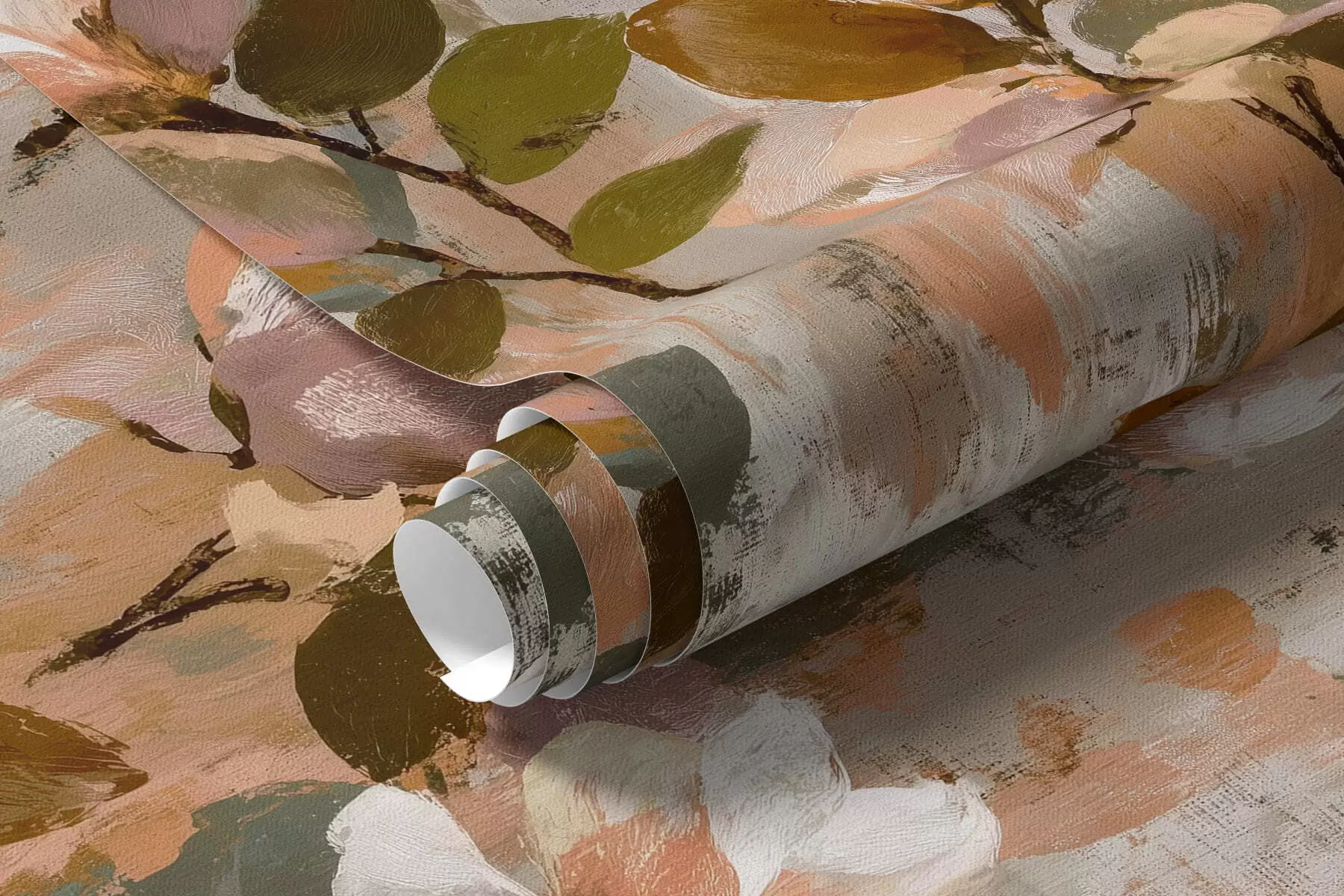 Fotobehang Bloemige penseelstreken a00968