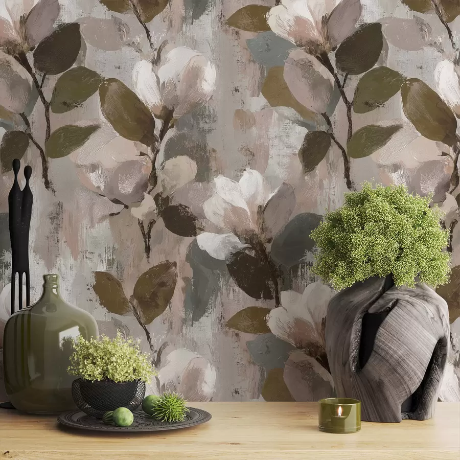 Fotobehang Bloemige penseelstreken a00968v1