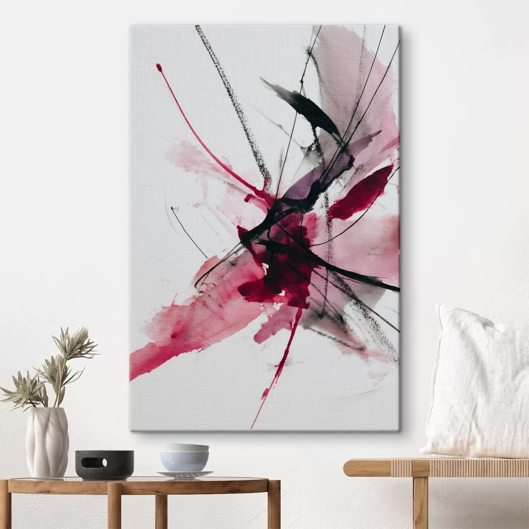  Schilderijen Moderne compositie van lijnen en vlekken in aquarelstijl s46951