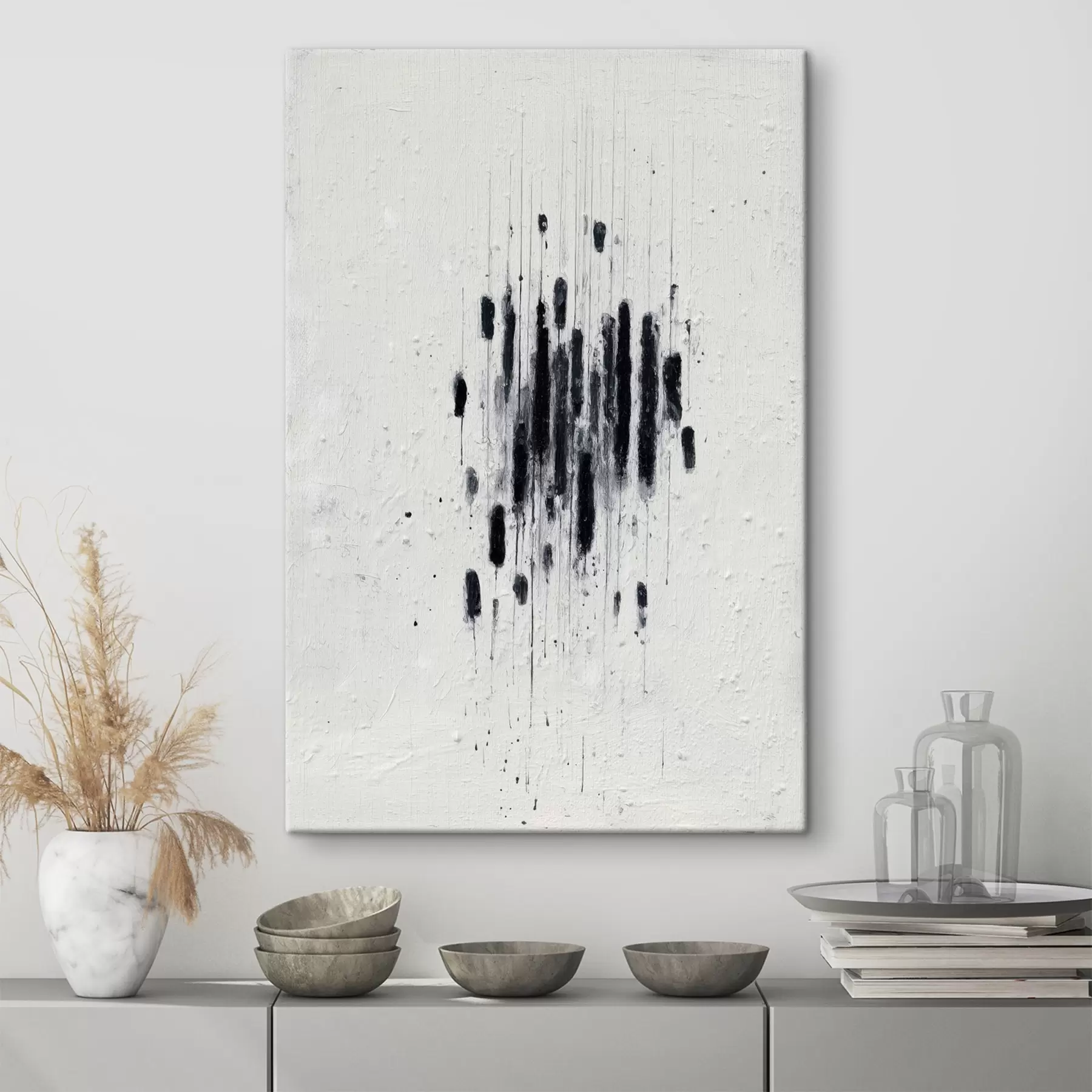  Schilderijen Minimalistische kunst met expressieve penseelstreken en vage randen in moderne schilderstijl s46957