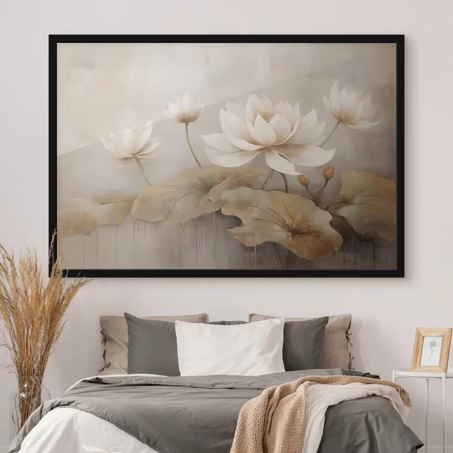 Fotobehang Grote lotusbloemen f47639