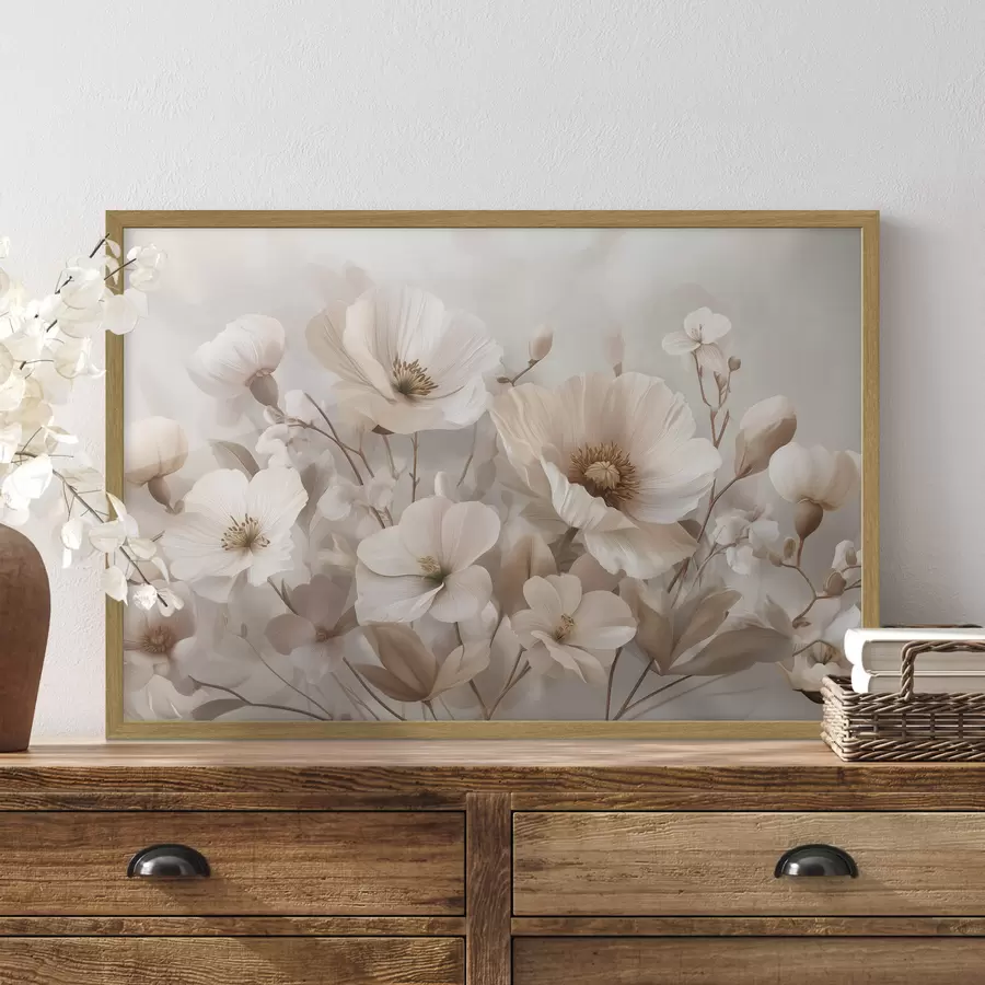 Fotobehang Grote bloemen op een lichte achtergrond f47645