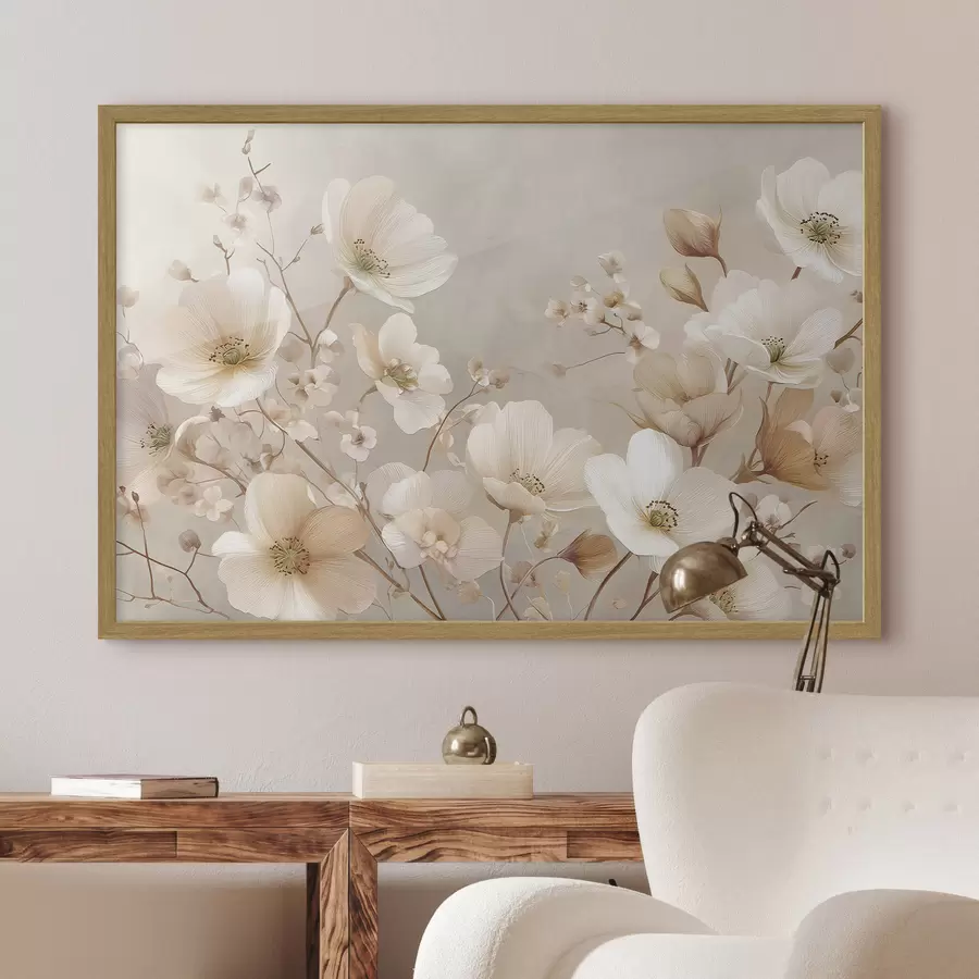 Fotobehang Grote bloemen op een lichte achtergrond f47650