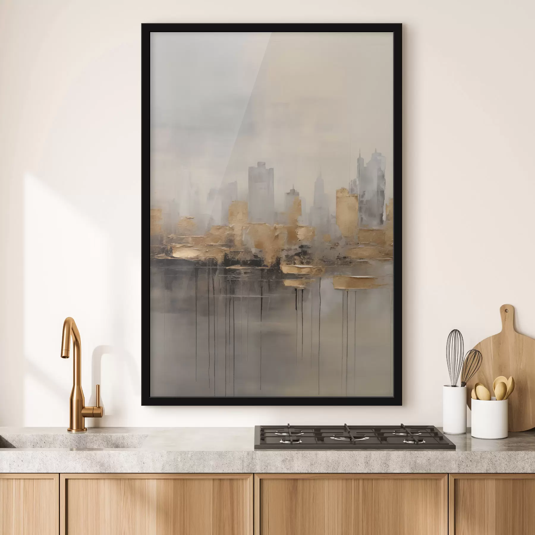 Fotobehang Een stad in rustige tinten f47672