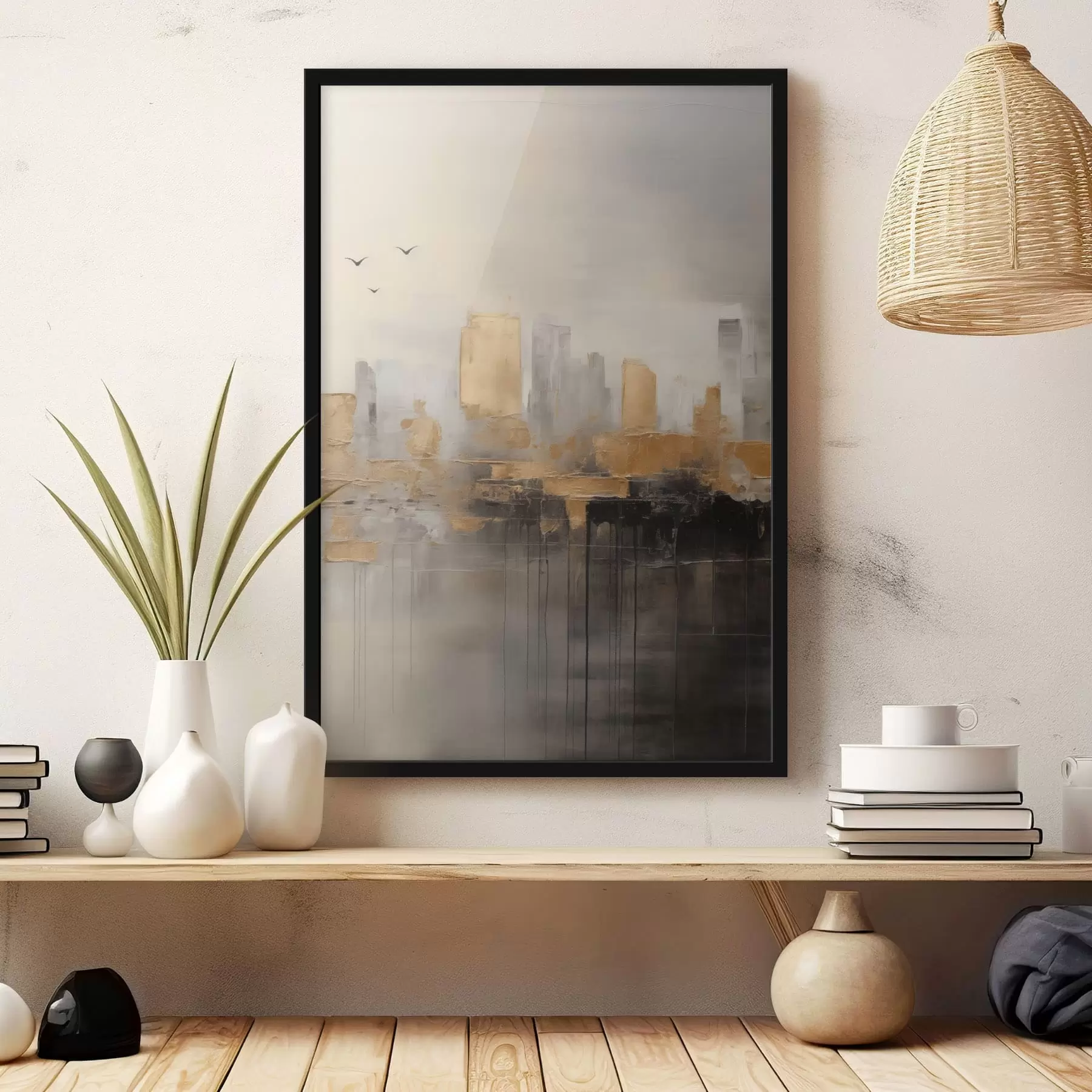 Fotobehang Een stad in rustige tinten f47673