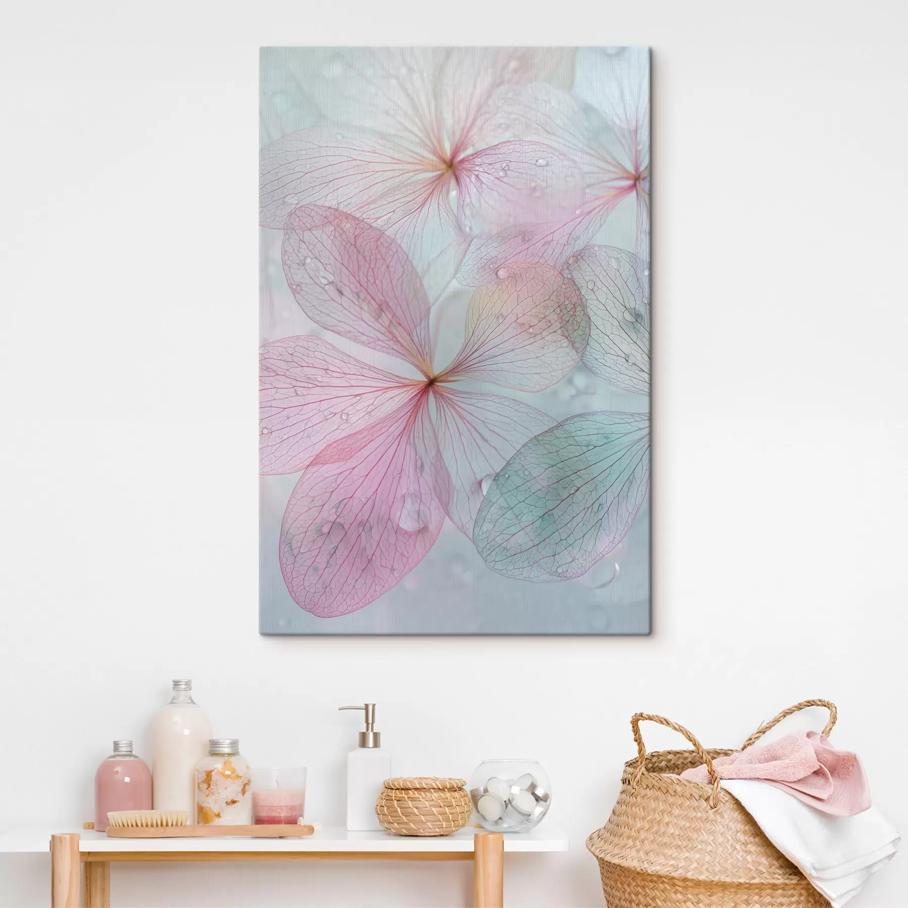  Schilderijen bloemen met nerven onder water s47693