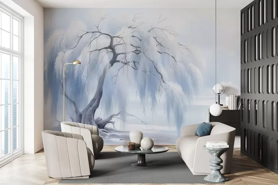 Fotobehang Weelderig beschilderde boom w05179