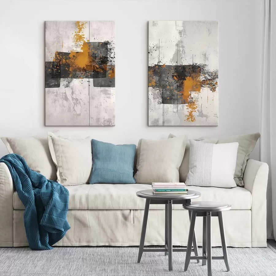  Schilderijen Abstracte patronen op een betonnen muur m01286