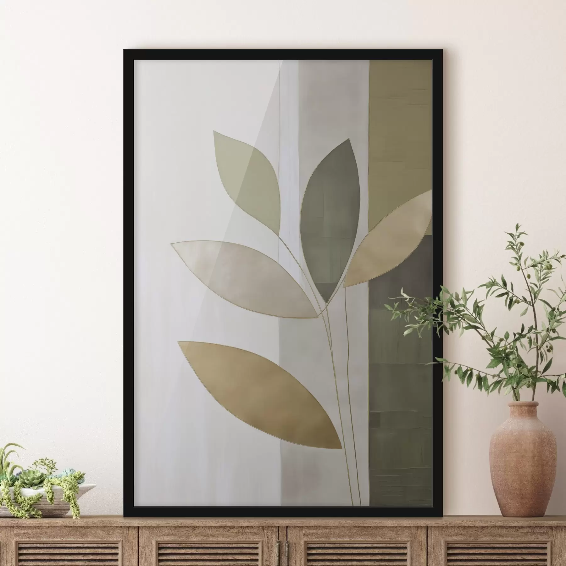 Fotobehang Abstractie met bladeren f47713