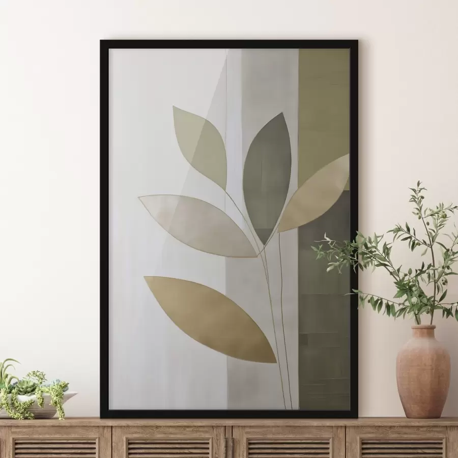 Fotobehang Abstractie met bladeren f47713