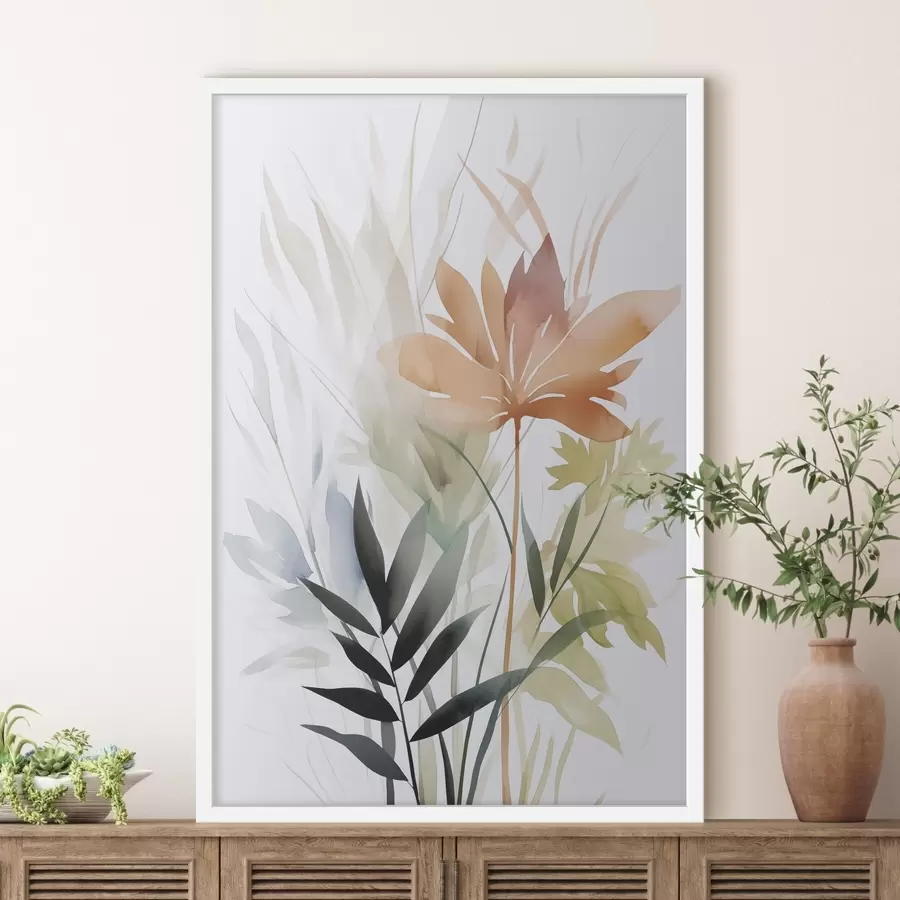 Fotobehang Planten imitatie aquarel f47726