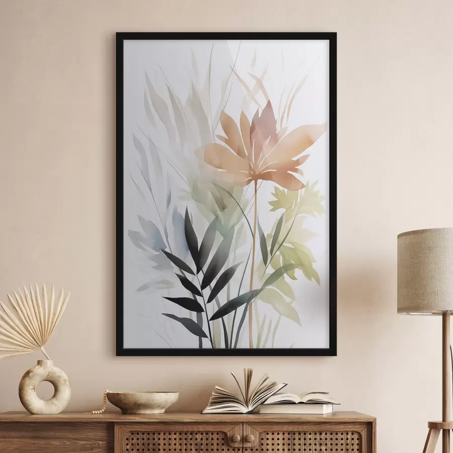 Fotobehang Planten imitatie aquarel f47726