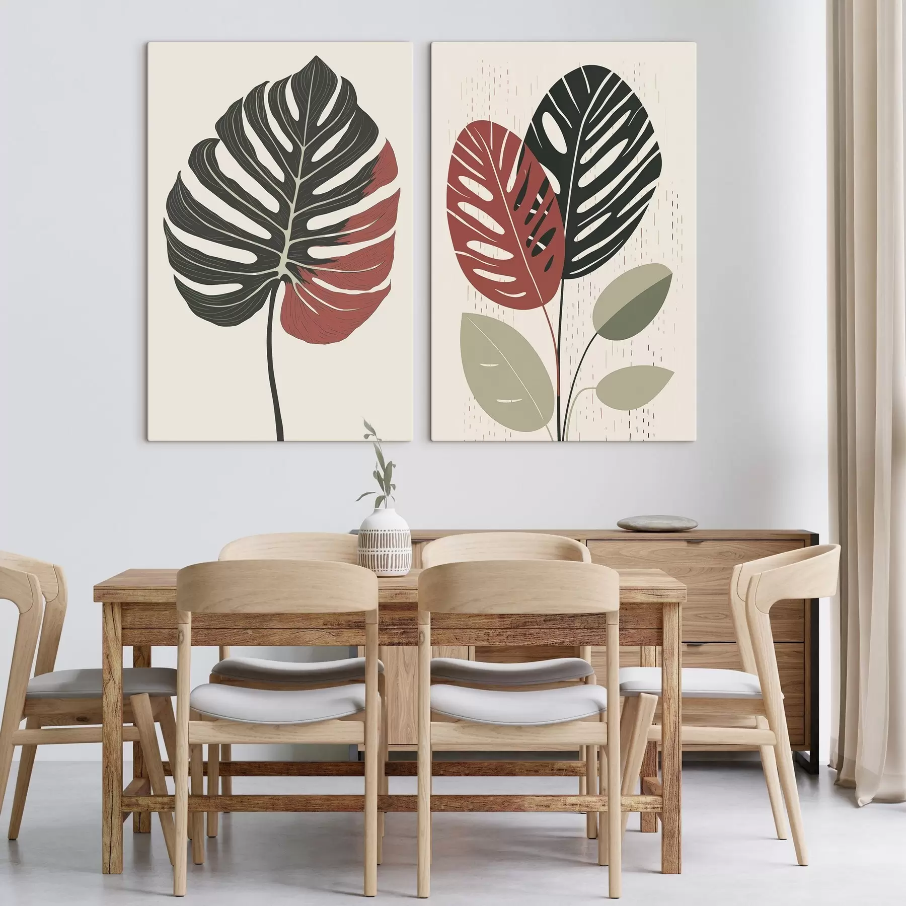  Schilderijen Tropische bladeren m01298