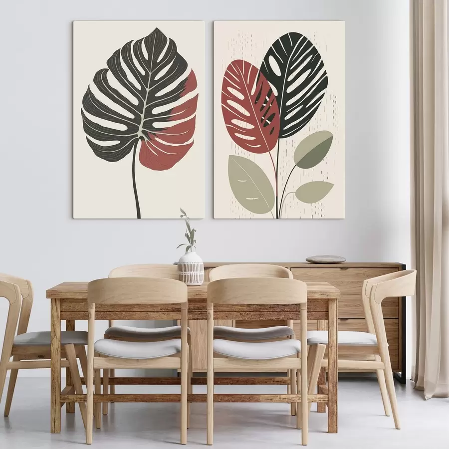  Schilderijen Tropische bladeren m01298