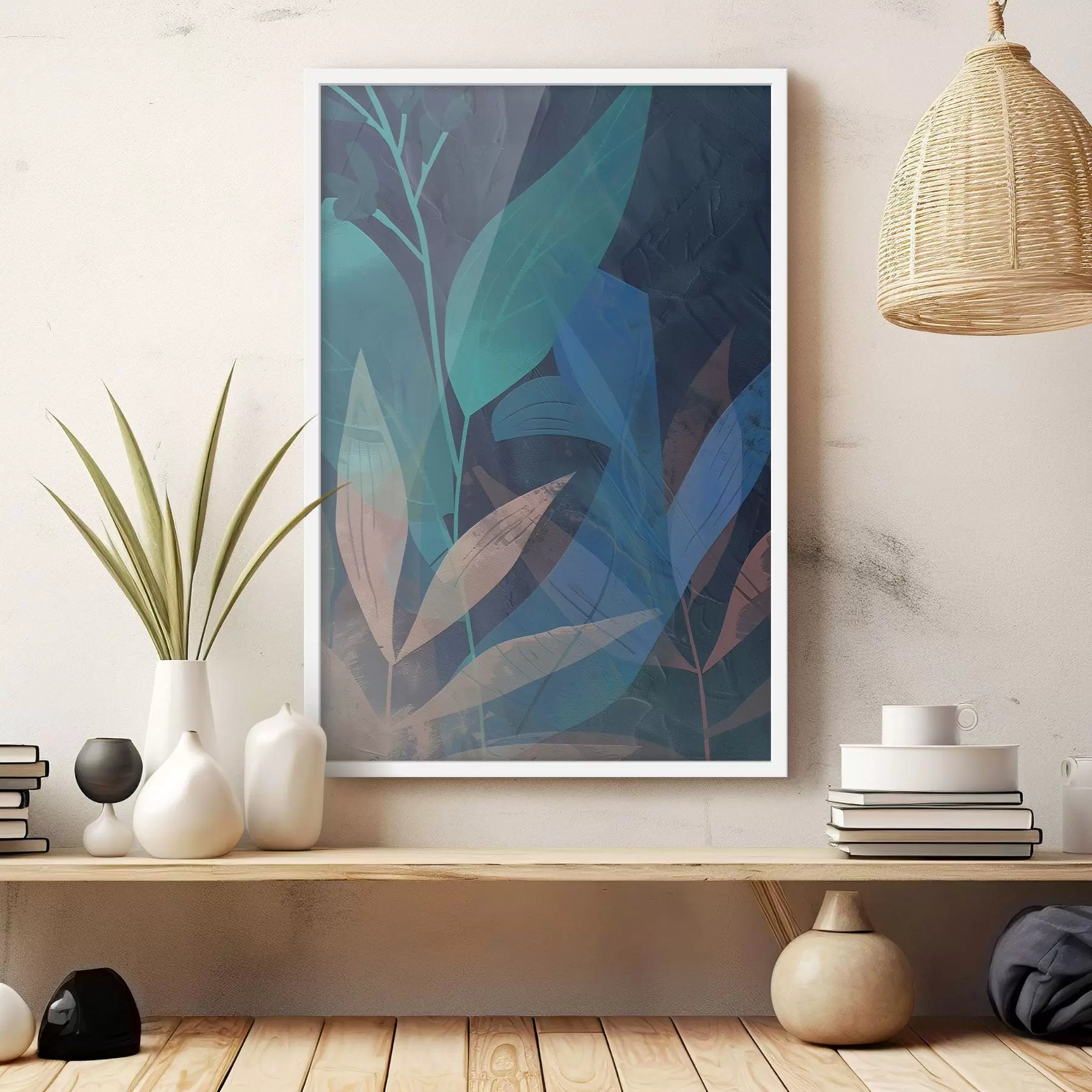 Fotobehang Abstracte takken en bladeren f47748