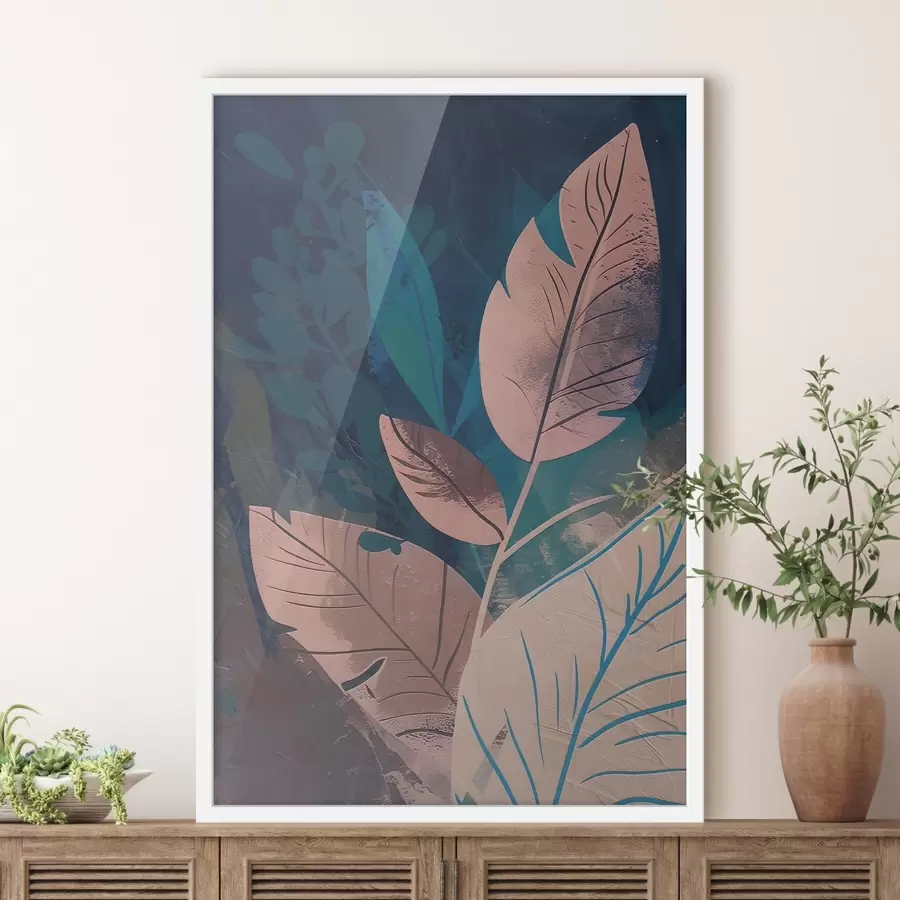 Fotobehang Takken en bladeren, abstractie f47749