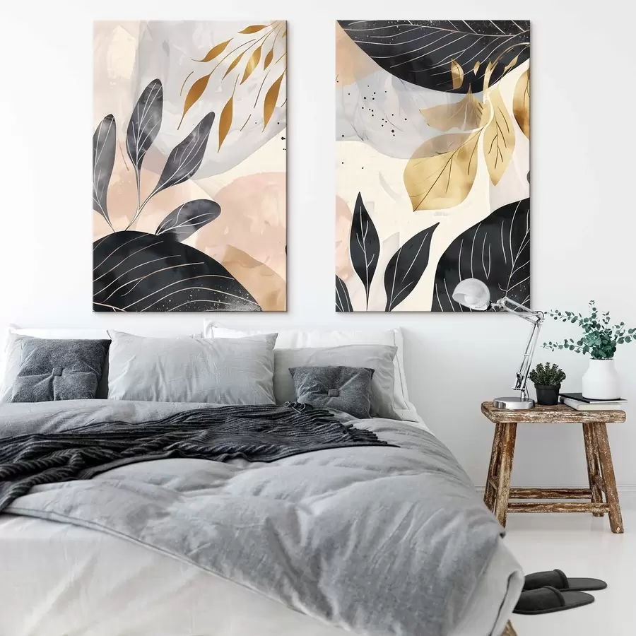  Schilderijen Abstracte takken en bladeren m01300