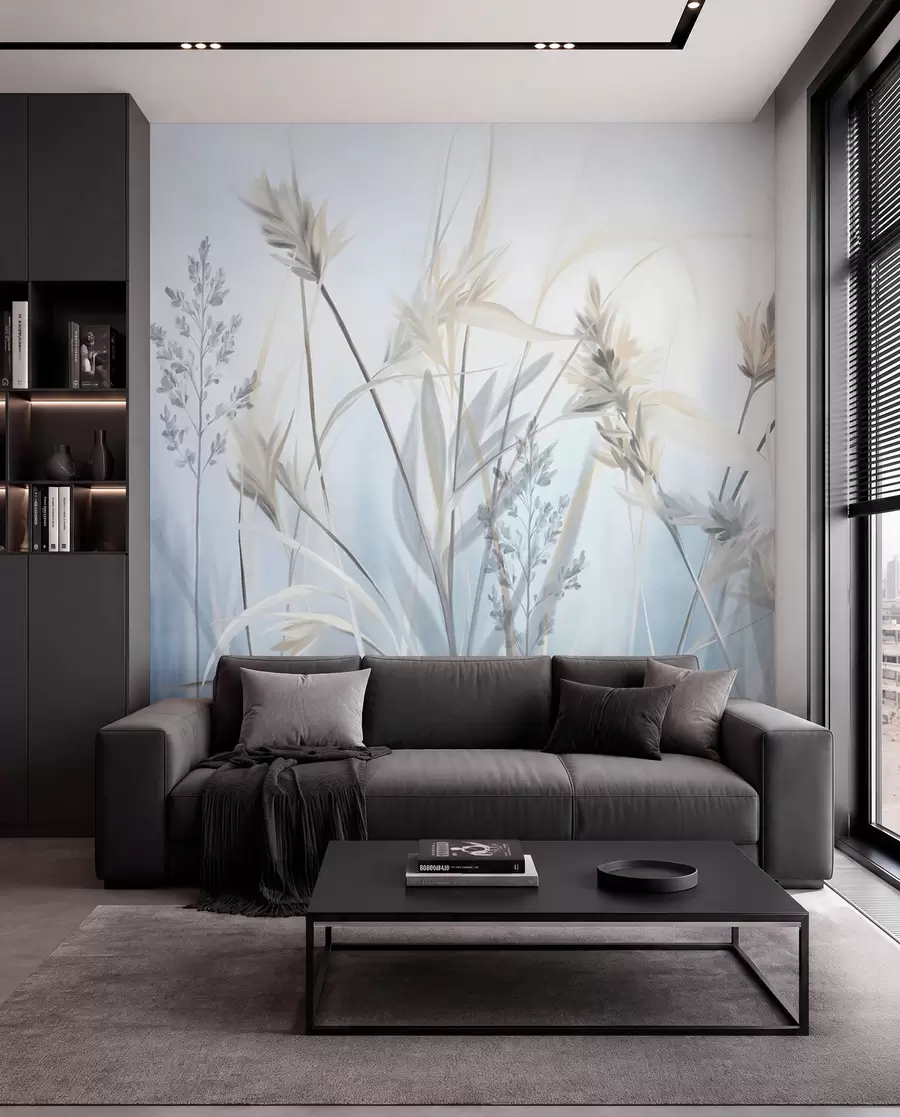 Fotobehang Blauwe weide w09652