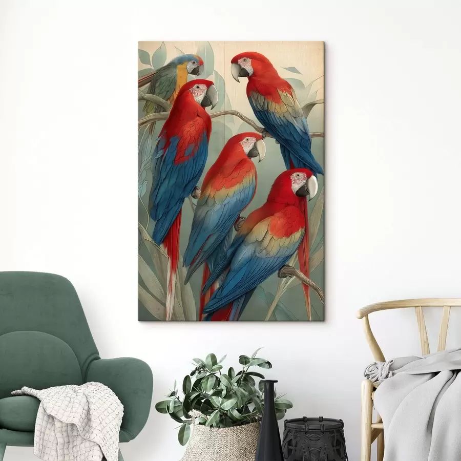  Schilderijen Vintage papegaaien s47729