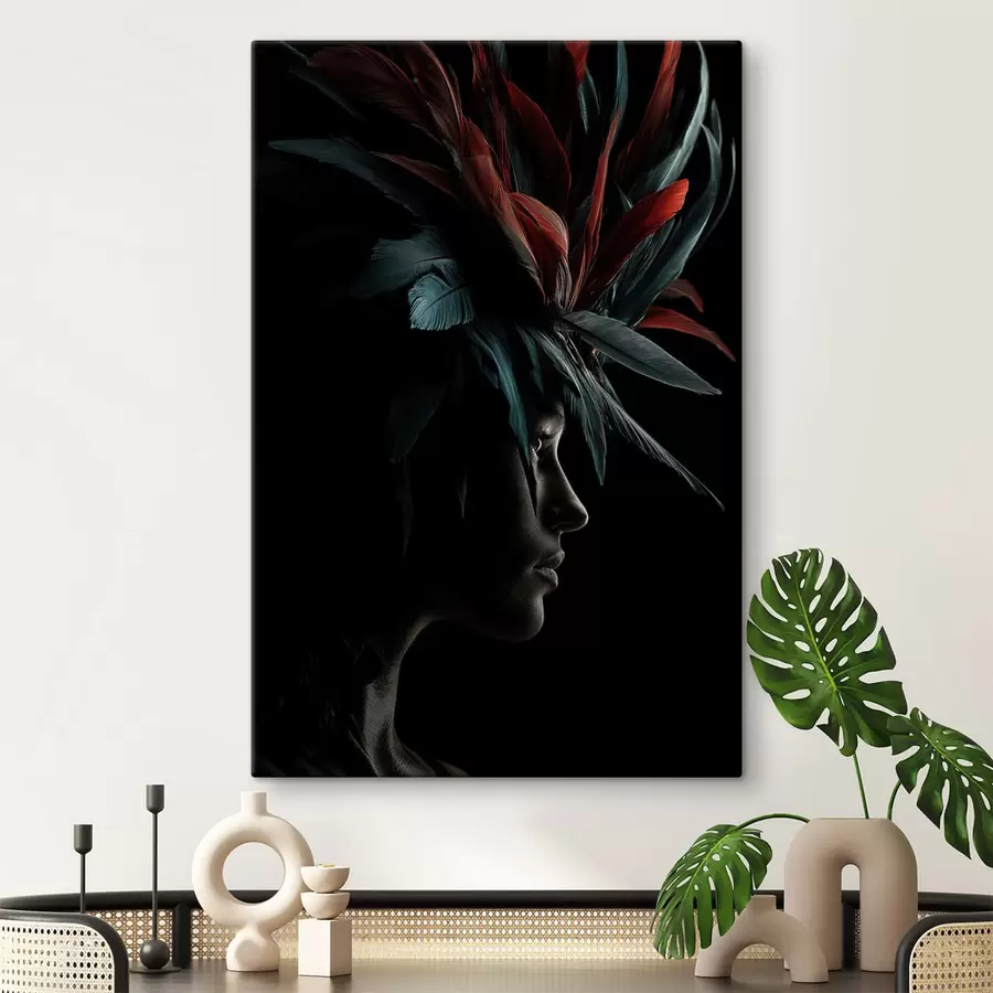  Schilderijen Portret met veren s47735