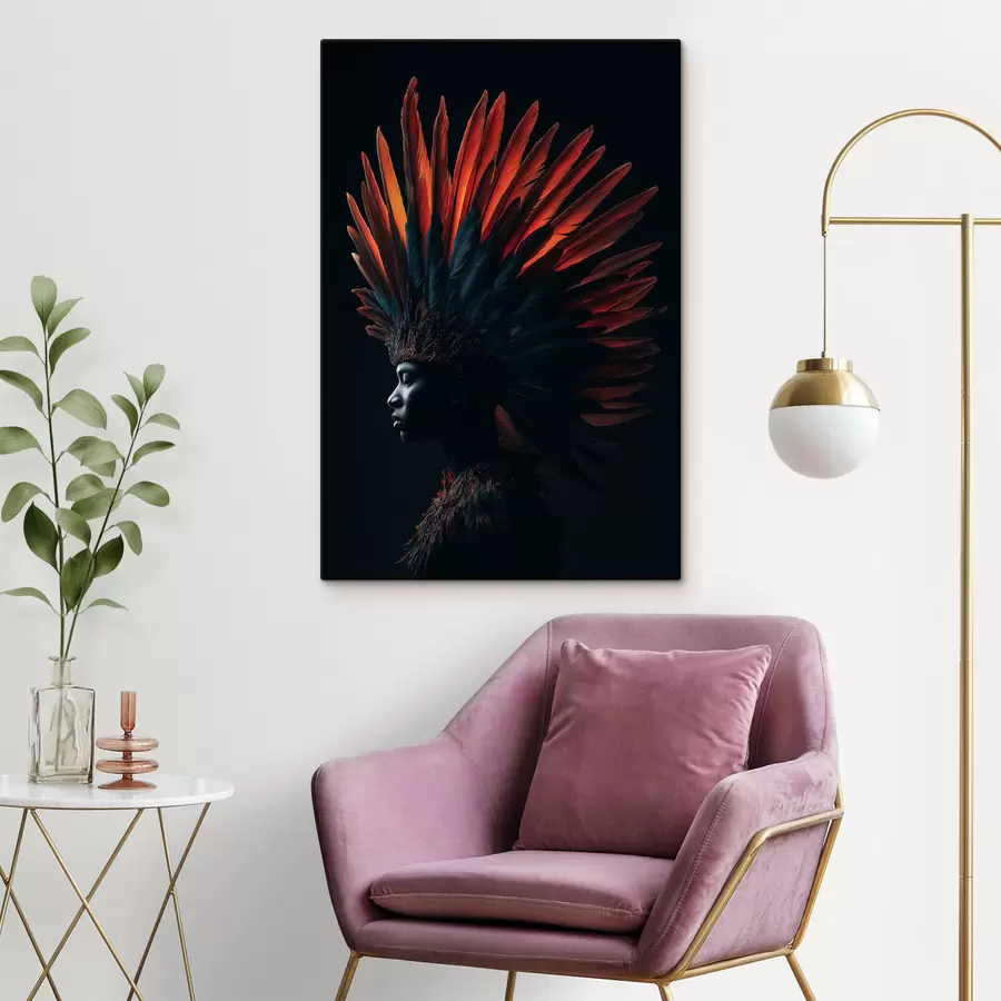  Schilderijen Portret met veren s47736