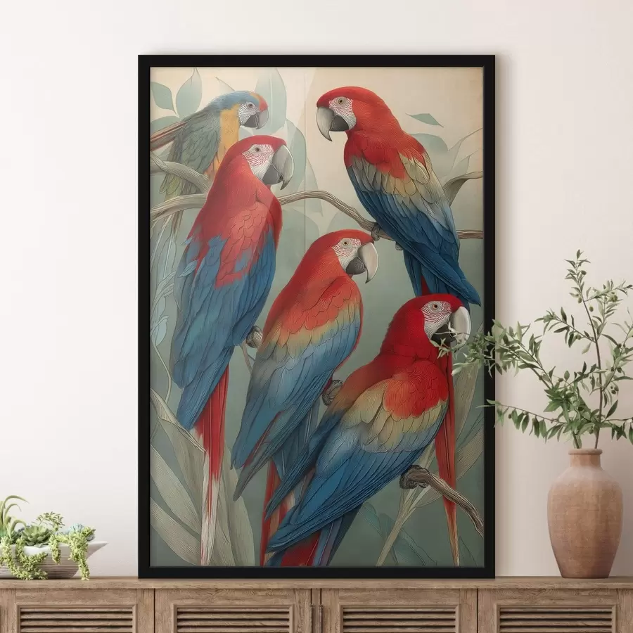 Fotobehang Vintage papegaaien f47729