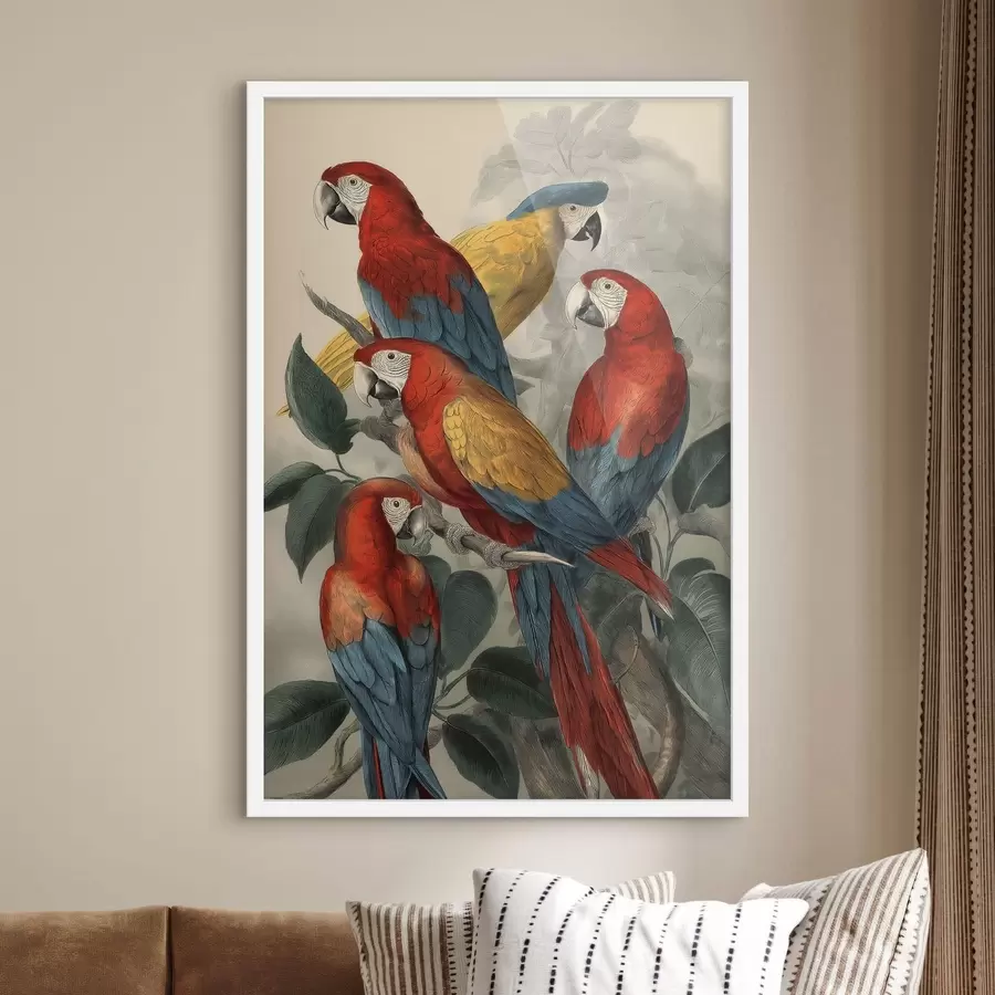 Fotobehang Vintage papegaaien f47730