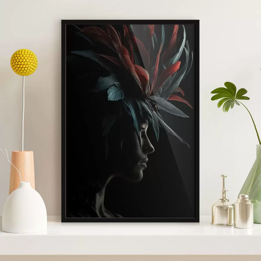 Fotobehang Portret met veren f47735