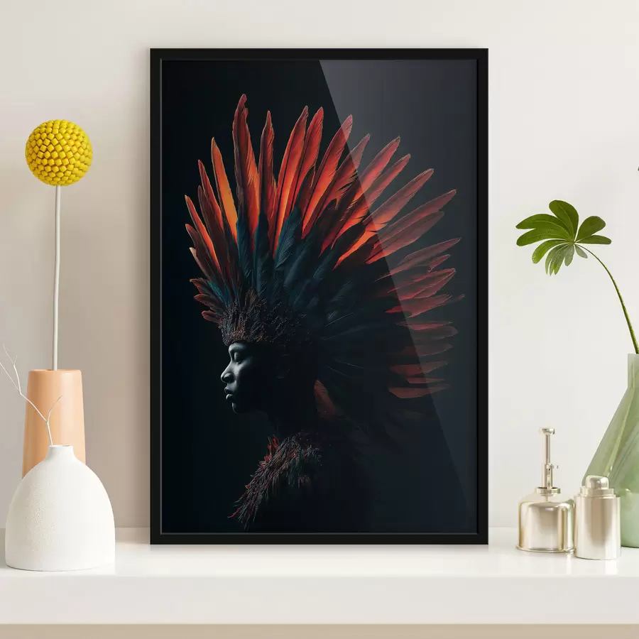 Fotobehang Portret met veren f47736