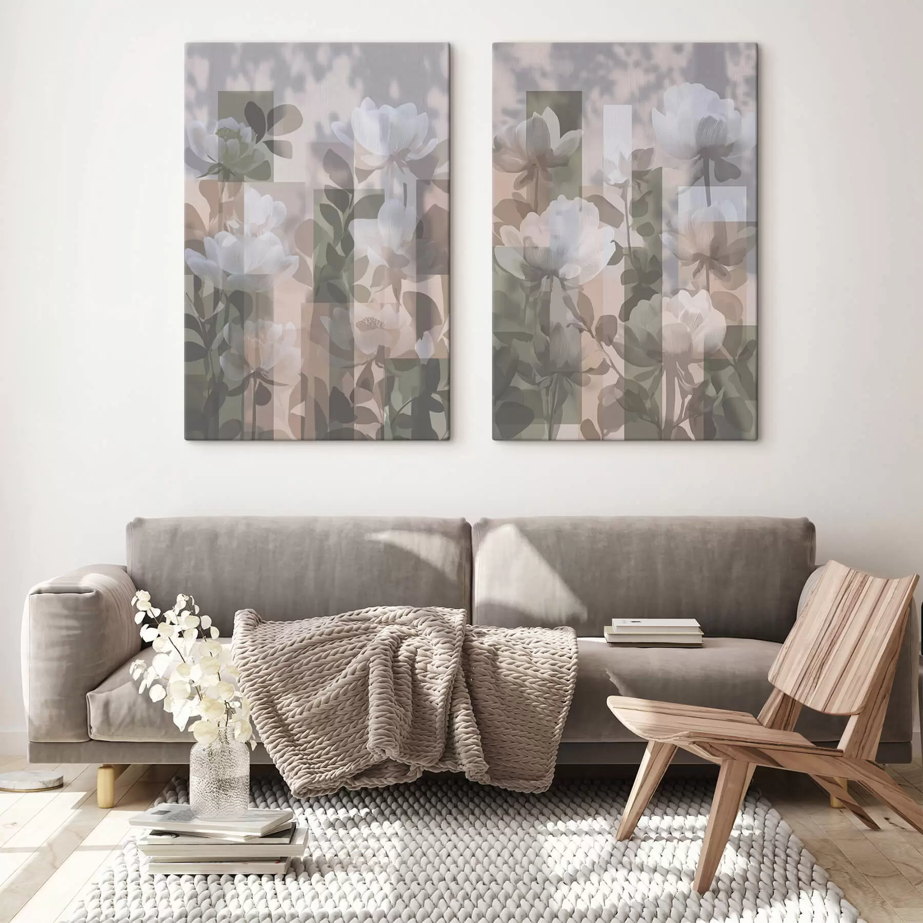  Schilderijen Abstractie met bloemen m01268