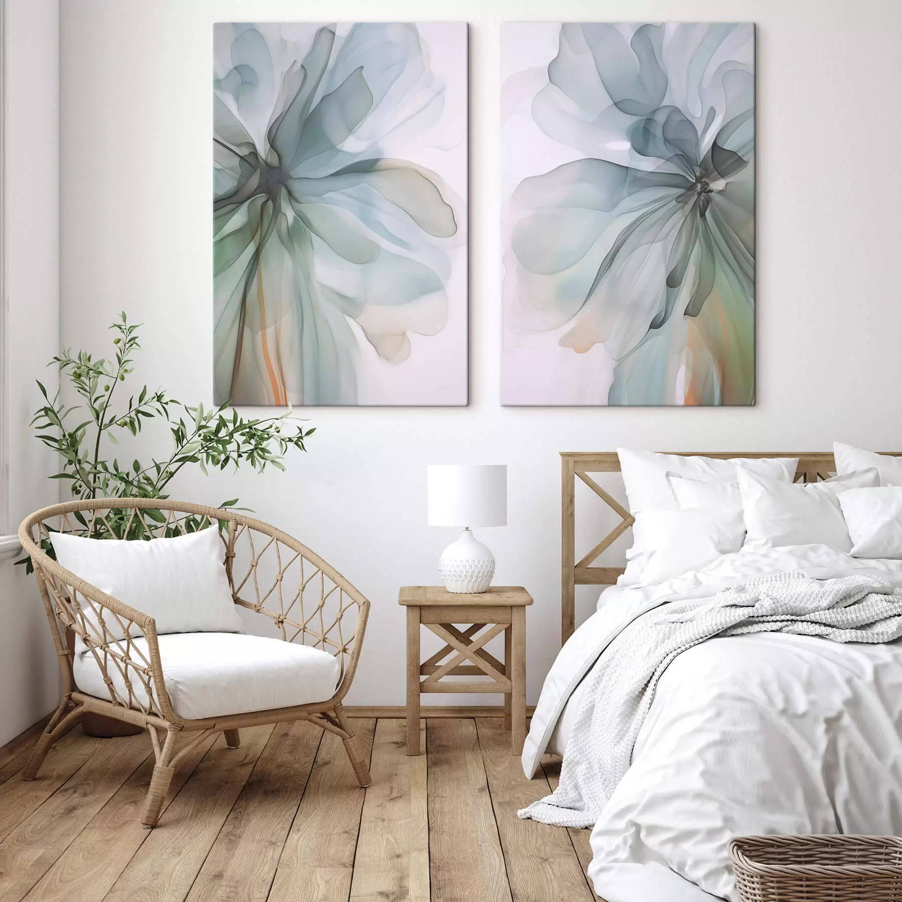  Schilderijen Abstracte delicate bloem m01273