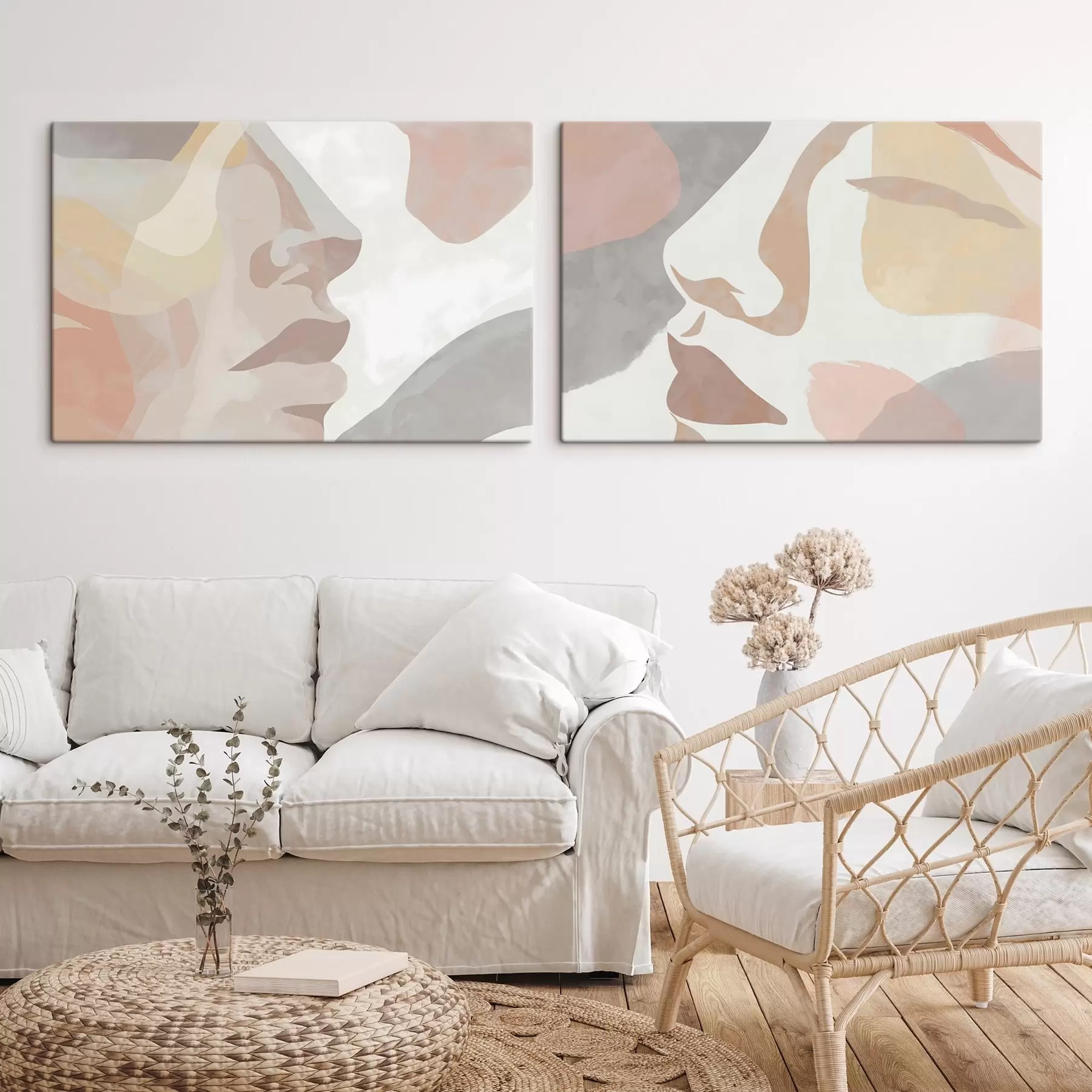  Schilderijen Abstracte minimalistische gezichten m01275