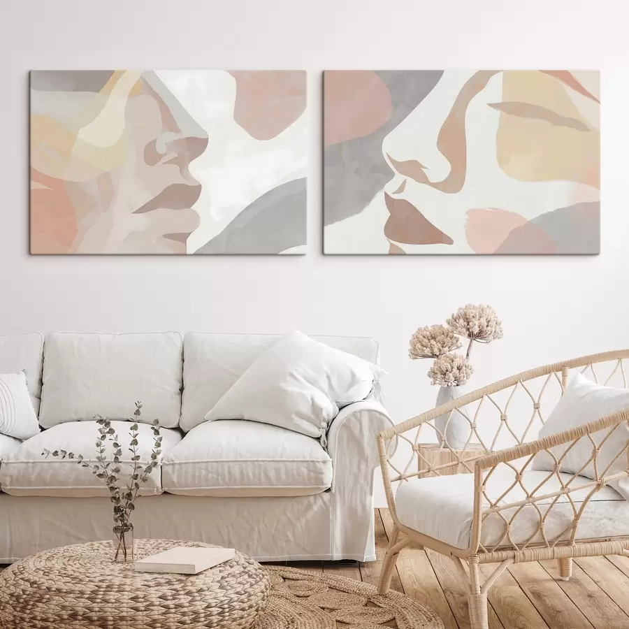  Schilderijen Abstracte minimalistische gezichten m01275