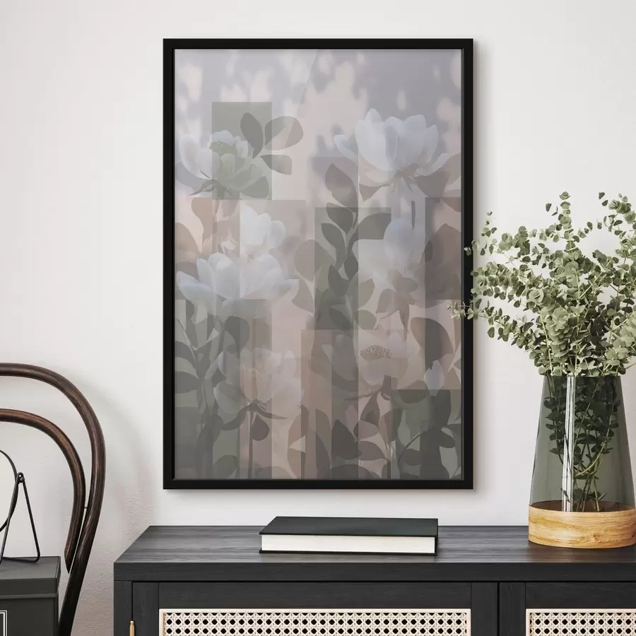 Fotobehang Abstractie met bloemen f47660