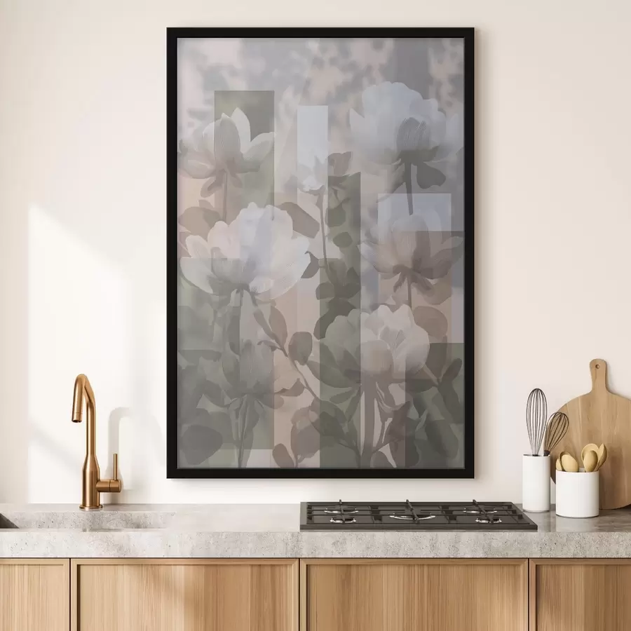 Fotobehang Abstractie met bloemen f47661