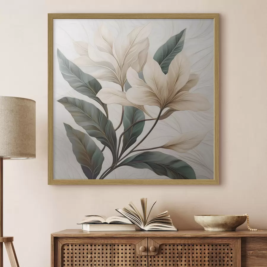 Fotobehang Bloemen met bladeren f47669