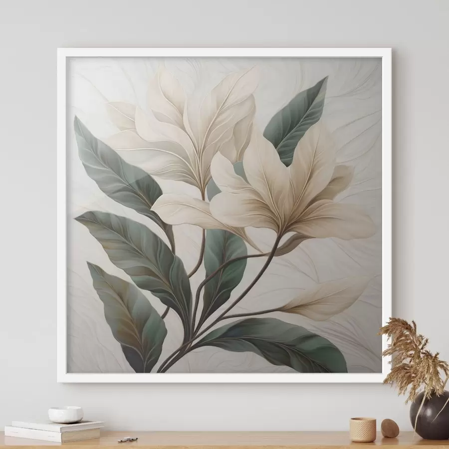 Fotobehang Bloemen met bladeren f47669